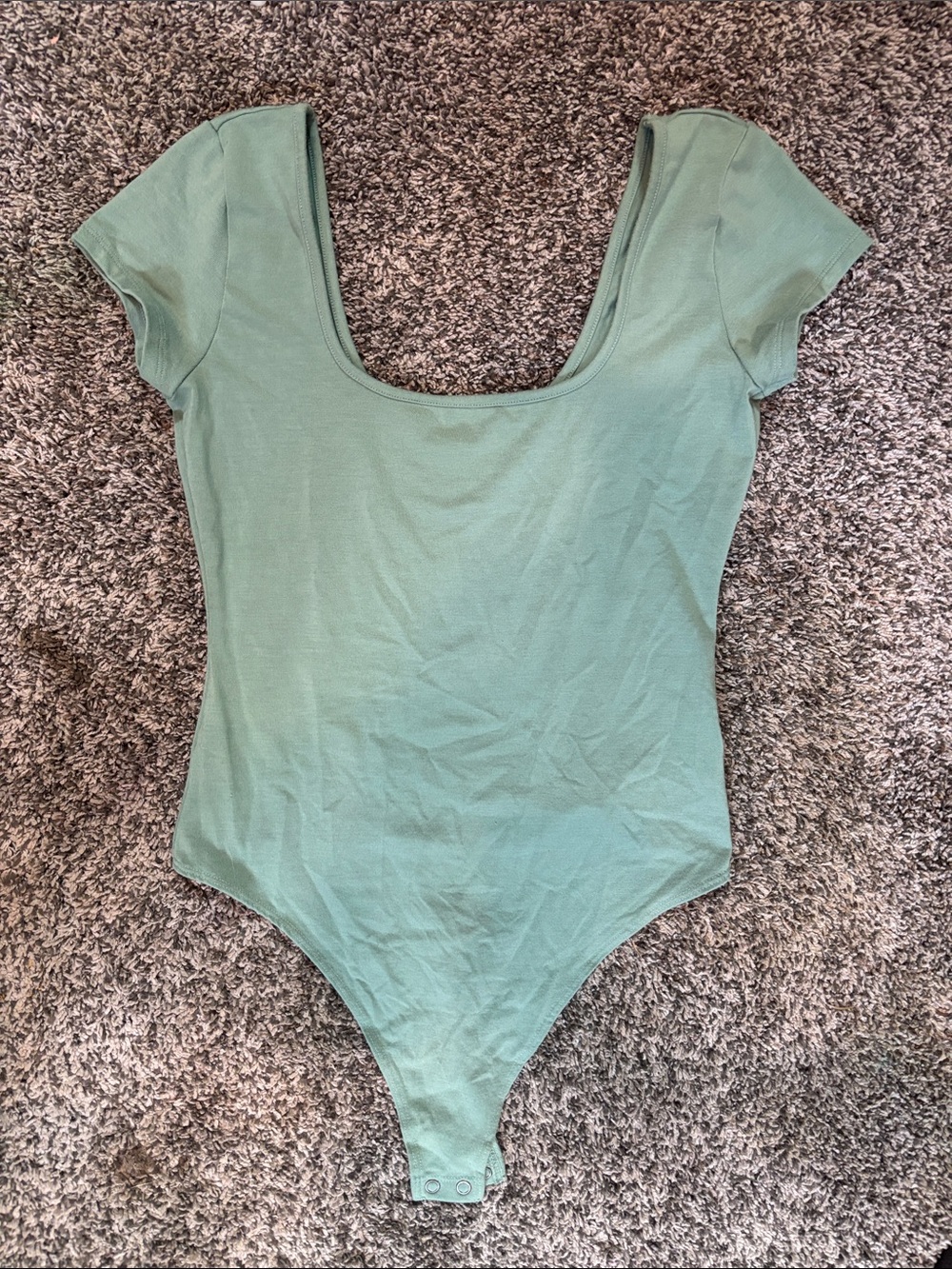 American Eagle Outfitters Sage Green Scoop Neck Bandeau Bodysuit